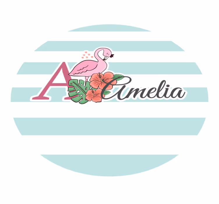 Flamingo dekoru isimlerle pvc halı - TenStickers