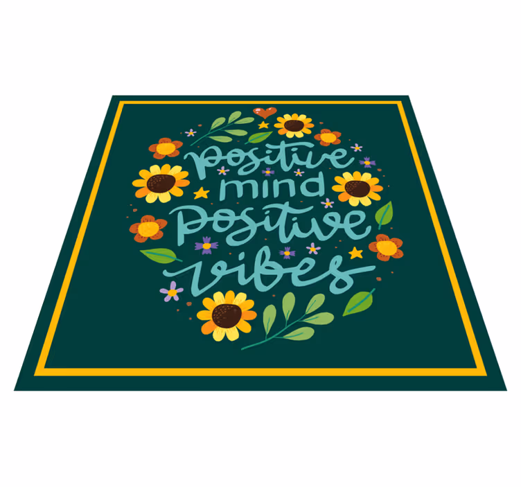 Pozitif zihin titreşimleri cümleleri ile pvc halı - TenStickers