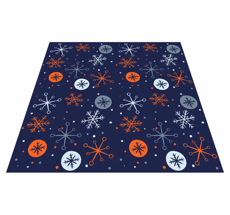 Kar tanesi motifleri Noel pvc halı - TenStickers