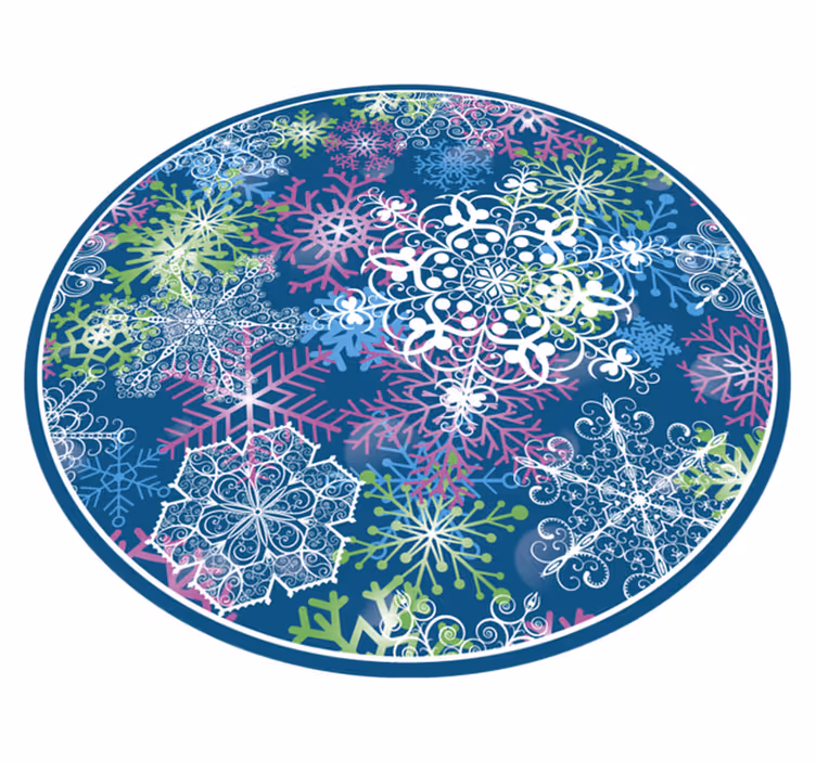 Renkli kar tanesi deseni Noel pvc halı - TenStickers