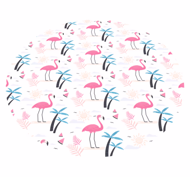 Flamingo tropikal sahne gençler pvc halı - TenStickers