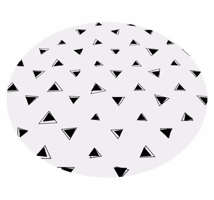 Monokrom siyah üçgenler geometrik pvc halı - TenStickers