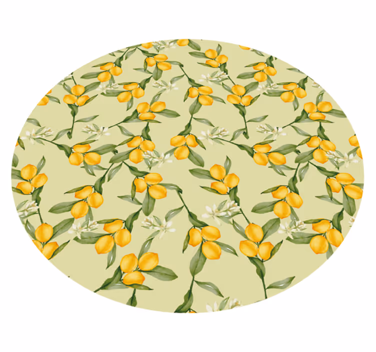 Tropikal yaz limon deseni modern halı - TenStickers