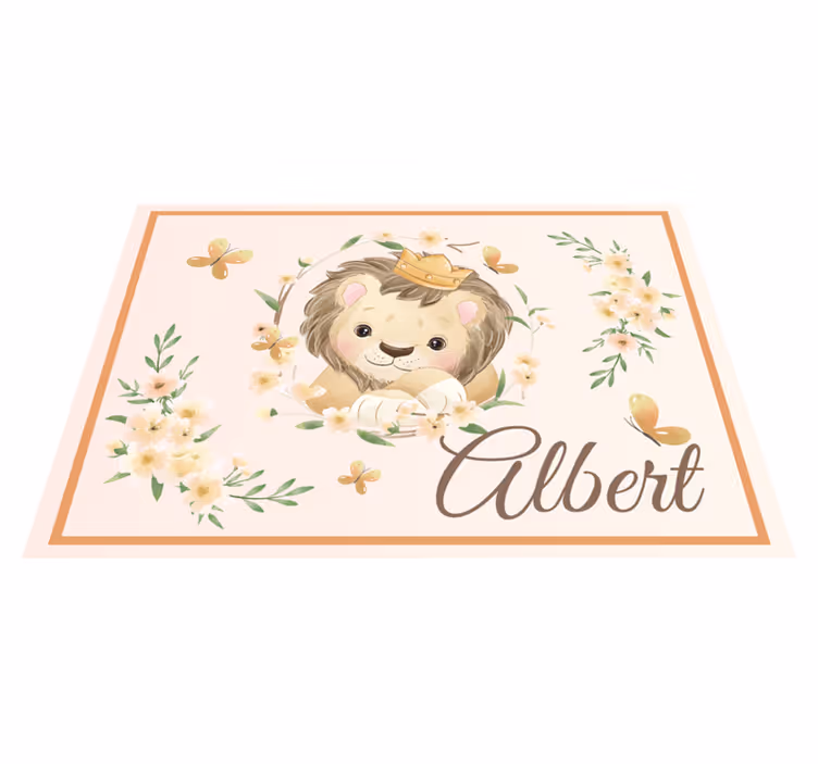 Isimli yavru aslan pvc halı - TenStickers