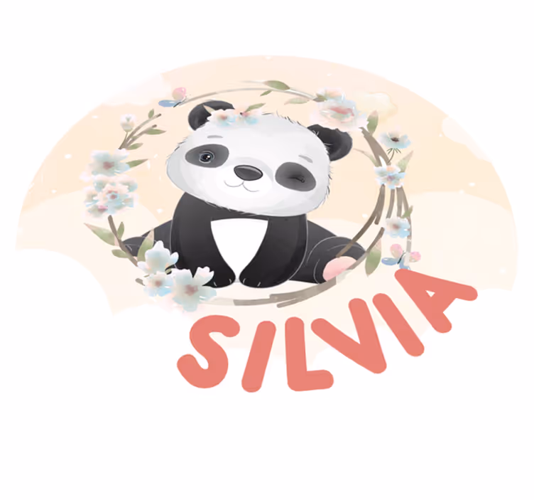 Adı kare vinil halı ile sevimli hayvanlar panda - TenStickers