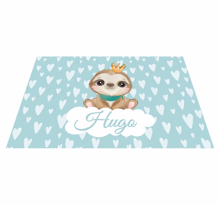 Bebek pvc halı kişiye özel bebek sloth - TenStickers