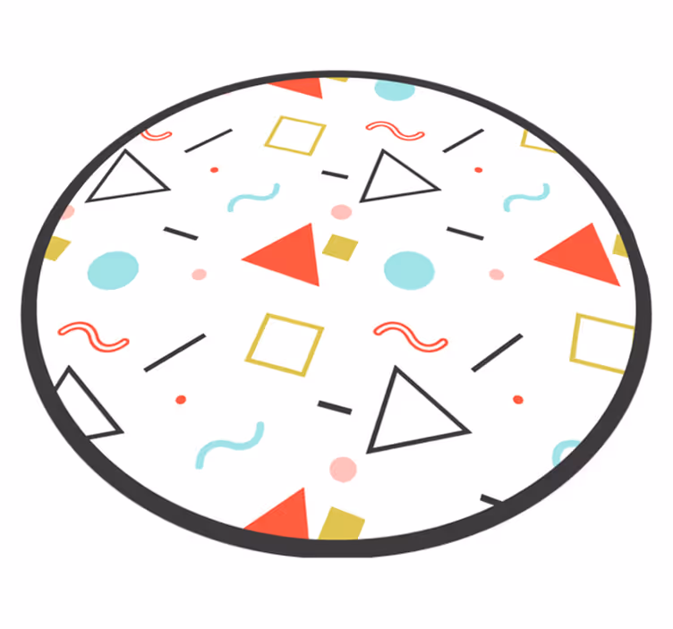 Geometrik pvc halı renkli geometrik Şekiller - TenStickers