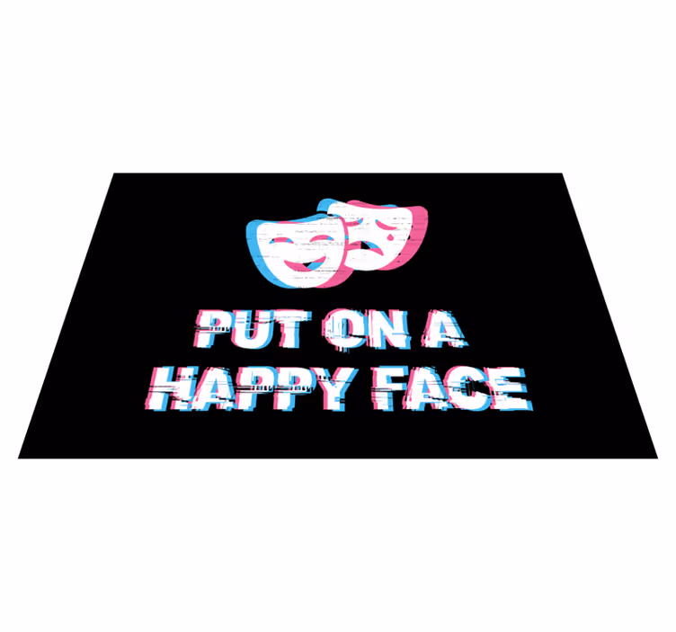 Mutlu yüz ifadesi cümleleri ile pvc halı - TenStickers