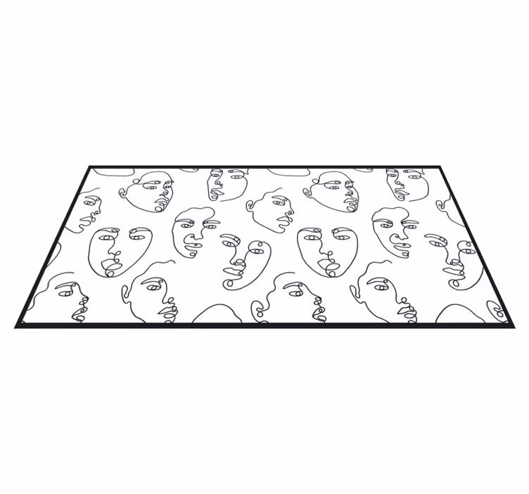 çizgi sanatı yüzleri mozaic pvc halı - TenStickers