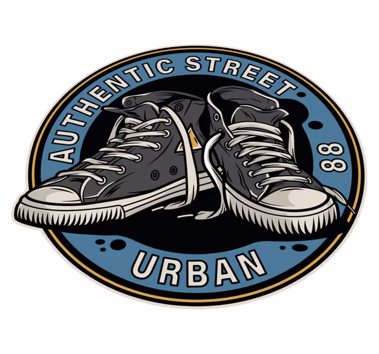 80'lerin converse ayakkabı illüstrasyon vintage halı - TenStickers