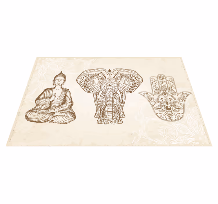 Buda hamsa el sembolü etnik kilim - TenStickers