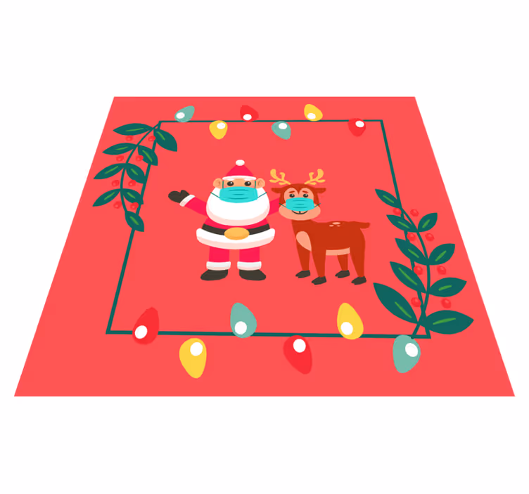 Noel pvc halı - maske ile noel baba aksesuarı - TenStickers