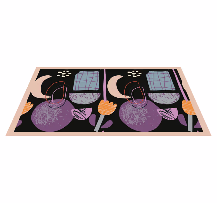 Menekşe kolaj soyutlama modern kilim - TenStickers