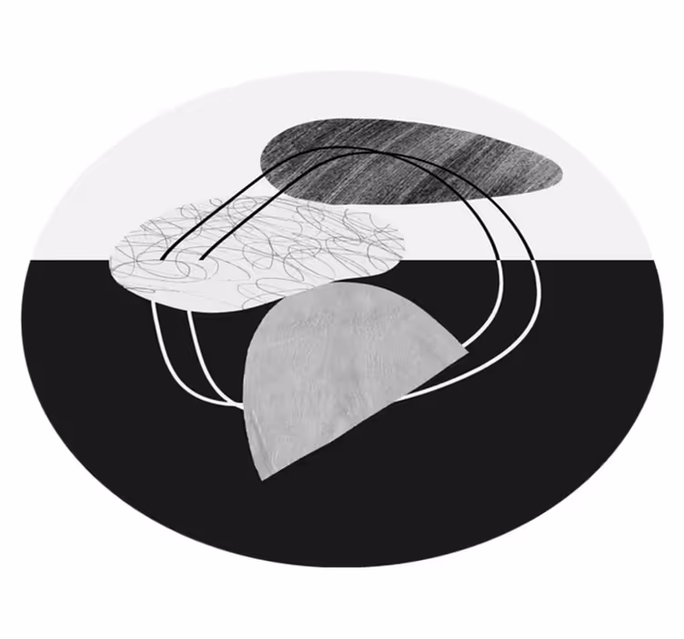 Soyut şekil sanat eseri minimalist pvc halı - TenStickers