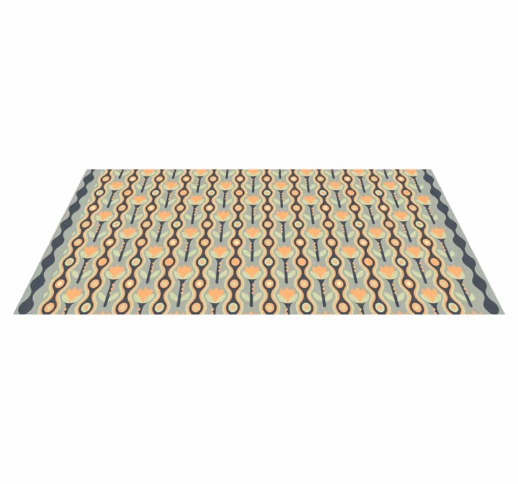 Turuncu düzensiz çiçekli kilim - TenStickers