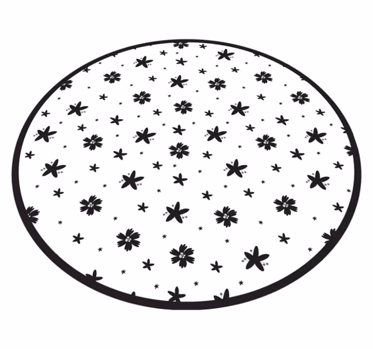 Çiçekler ve bitkiler pvc halı Çiçek yıldız deseni - TenStickers