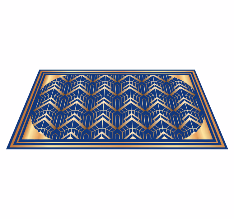 Lacivert geometrik şekiller modern pvc halı - TenStickers