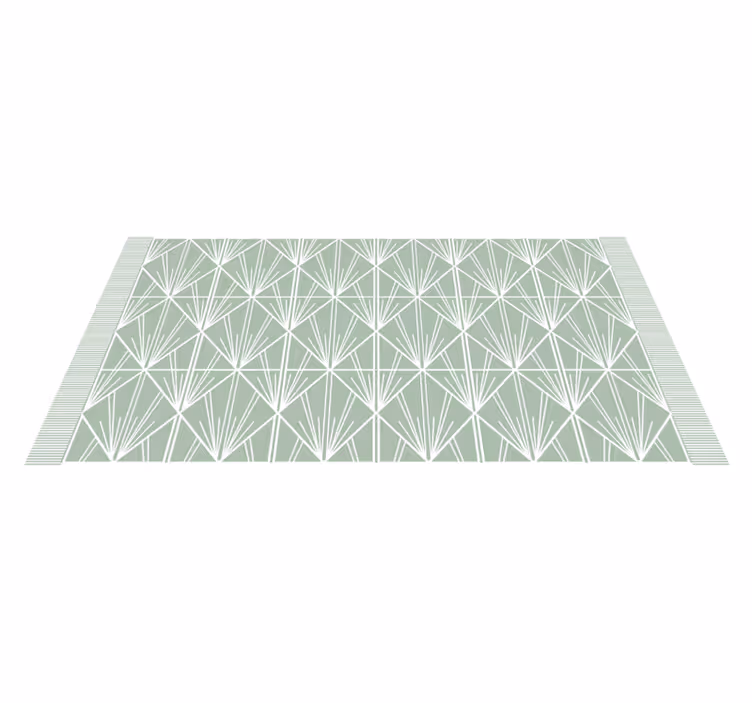 Geometrik yaprak konsepti fayans efekti pvc halı - TenStickers