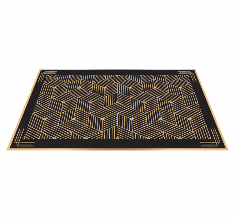Altın geometrik deco desen geometrik kilim - TenStickers