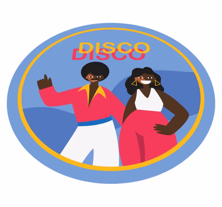 şık disko havası yuvarlak pvc halı - TenStickers