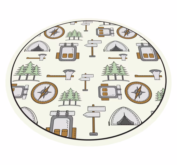 Kamp çantası kase, kulaklık, pusula yatak odası kilim - TenStickers