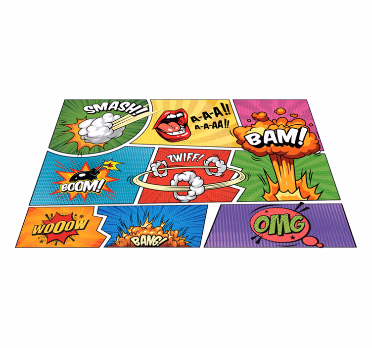 çizgi roman aksiyonu gençler pvc halı - TenStickers