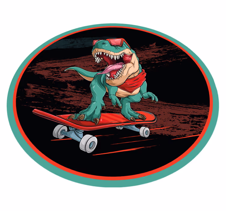 Paten yeşil dinozor eski halı - TenStickers