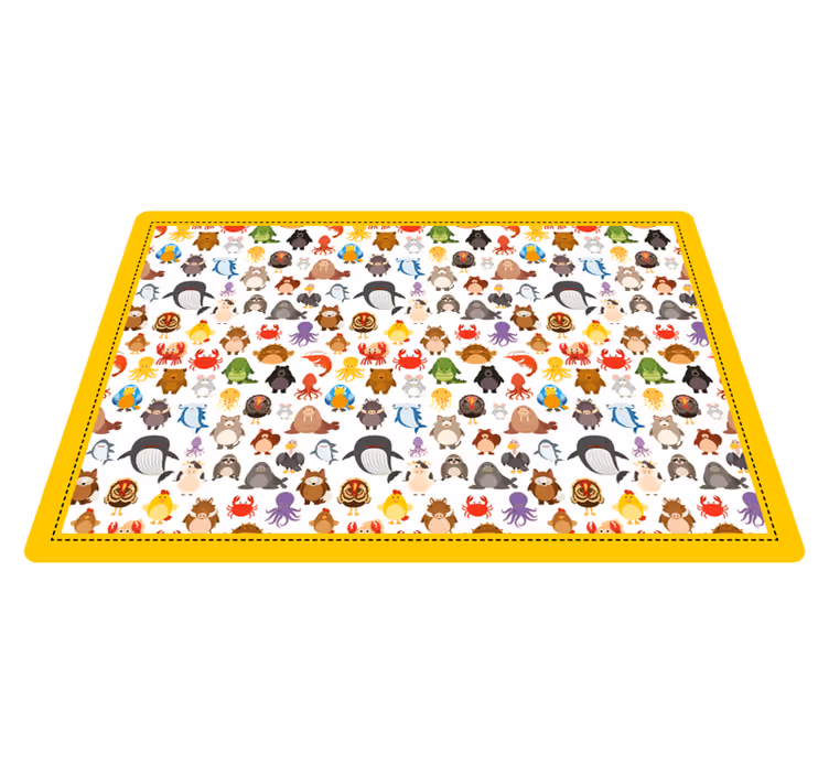 Hayvan pvc halı sevimli hayvan karakterleri - TenStickers
