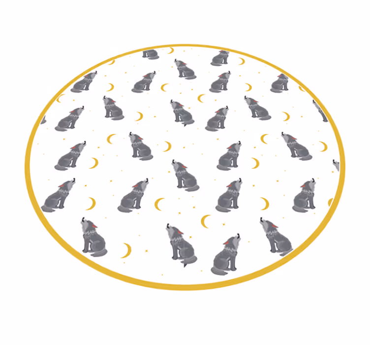 Kurt ay deseni hayvan baskı pvc halı - TenStickers