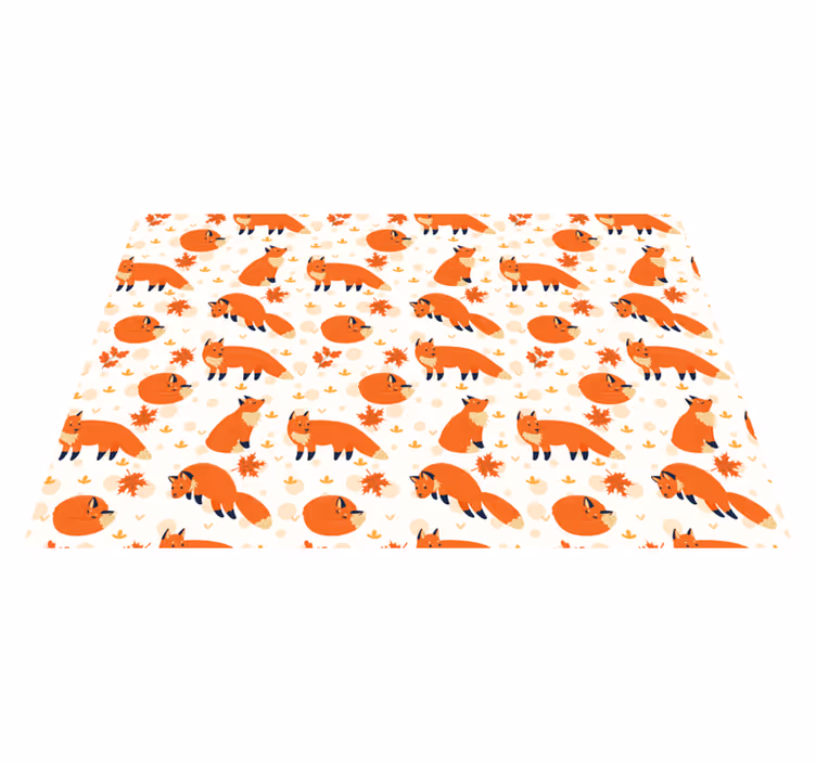 Sevimli tilki desenleri bebek pvc halı - TenStickers