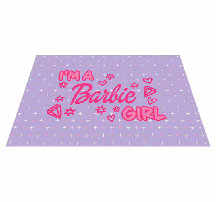 Ben bir barbie kızı alıntı özel halı - TenStickers