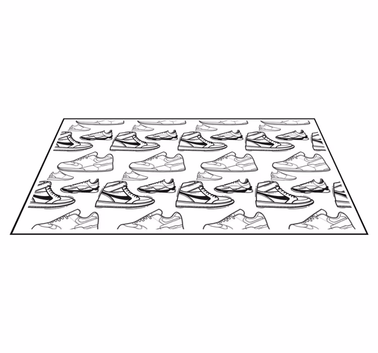 Spor ayakkabı anahat deseni gençler pvc halı - TenStickers