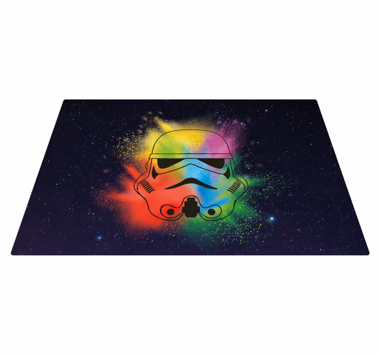 Renkli stormtrooper yüzü pvc halı - TenStickers