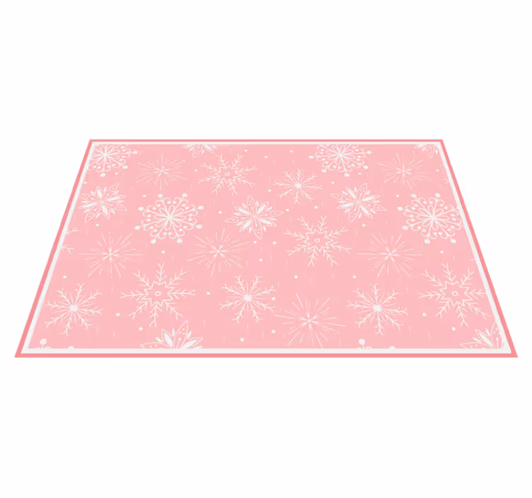 Pembe kar tanesi motifi Noel pvc halı - TenStickers