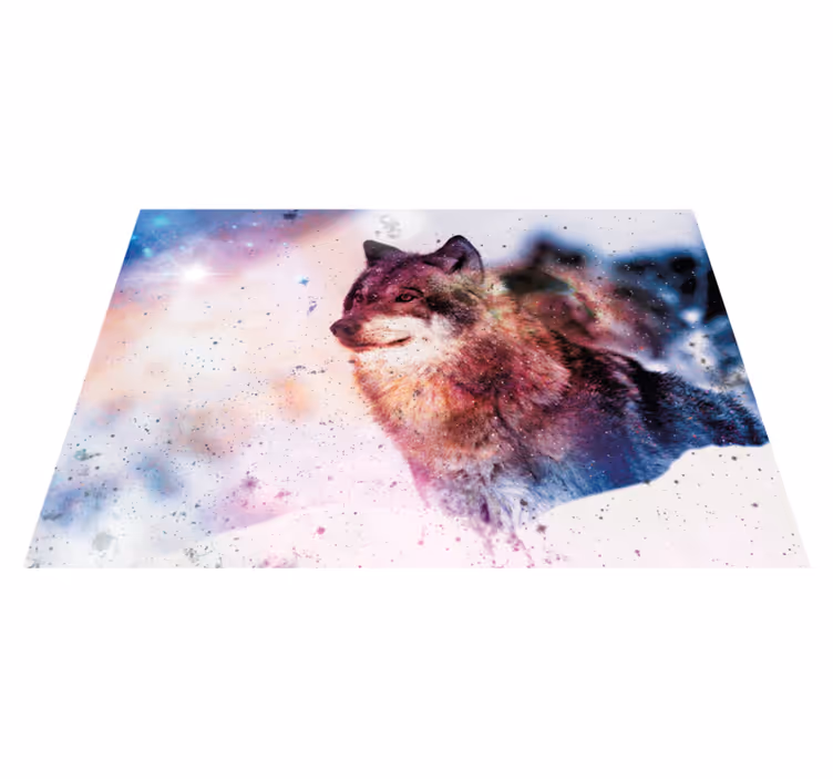 Kozmik kurt resmi Hayvan pvc halı - TenStickers