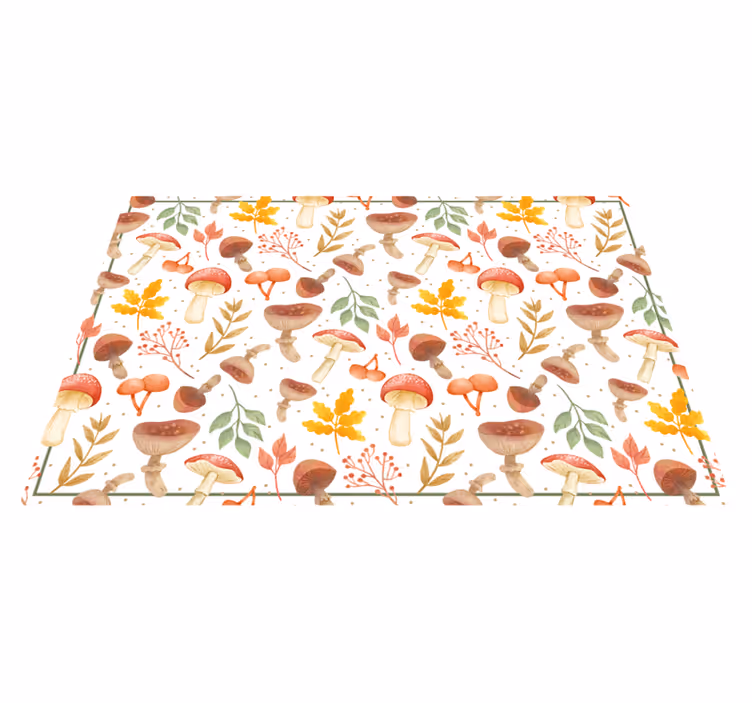 Renkli mantar yaprakları desen çiçekli kilim - TenStickers