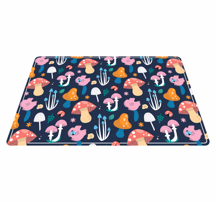 Renkli mantar ve uğur böceği çiçekli kilim - TenStickers