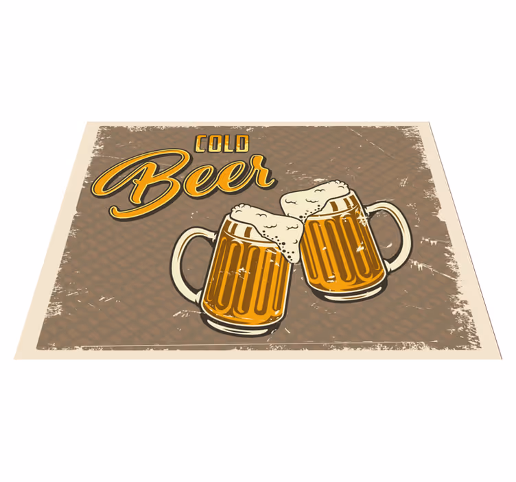 Soğuk bira kupaları vintage pvc halı - TenStickers