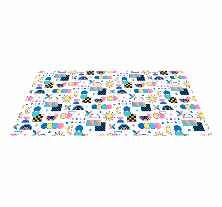 Canlı unsurlar geometrik pvc halı - TenStickers