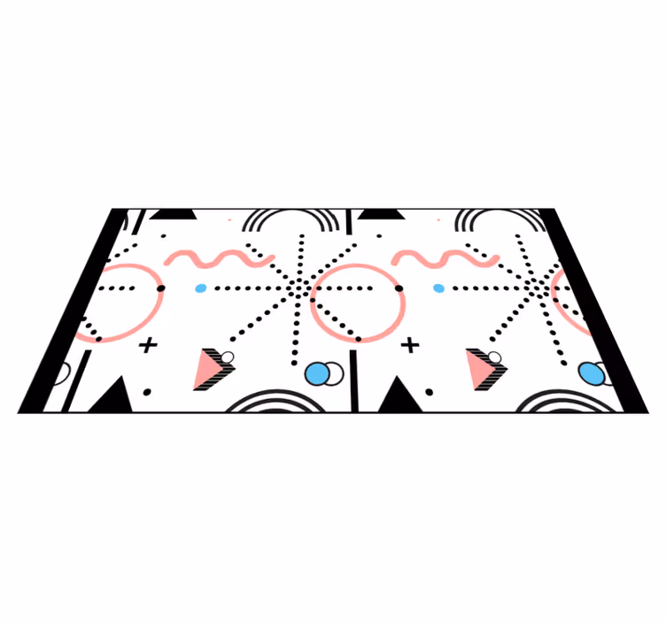 Beyaz geometrik desen modern pvc halı - TenStickers