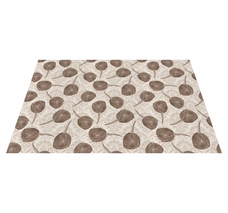 Nazik botanik motif çiçekler ve bitkiler pvc halı - TenStickers