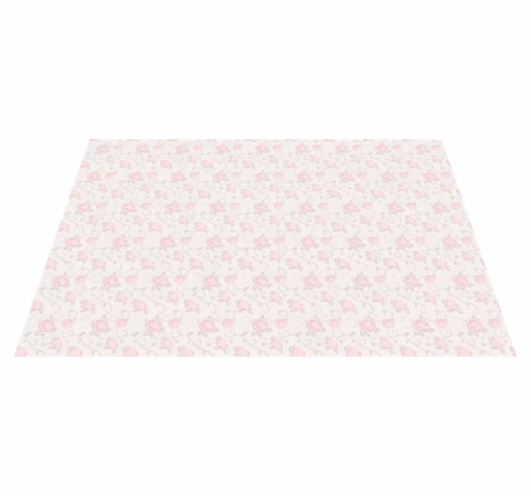 Narin gül deseni çiçekler ve bitkiler pvc halı - TenStickers