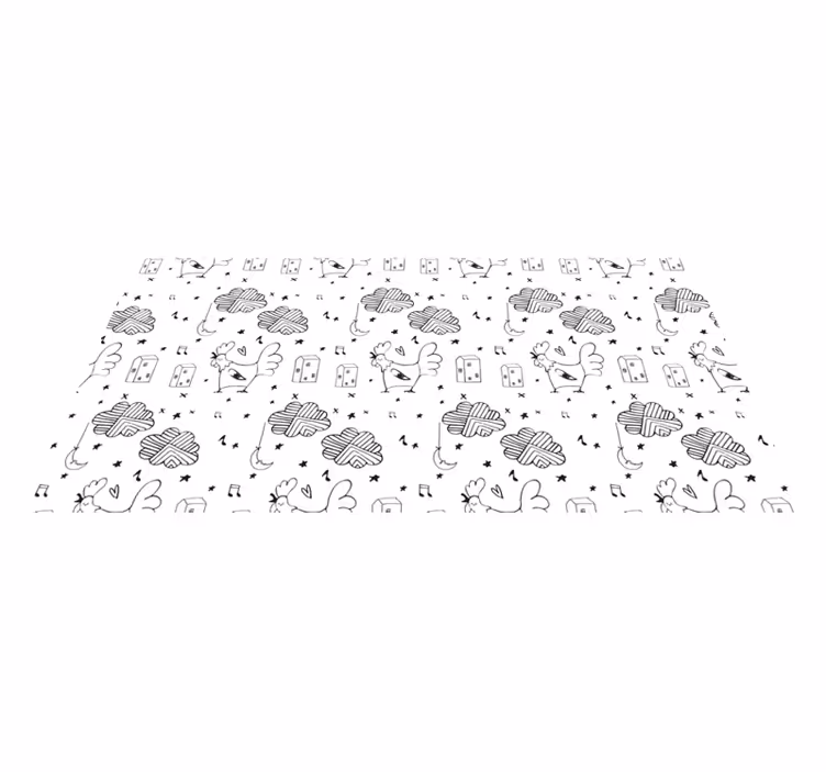 Minimalist kümes hayvanı tasarımı çocukta pvc halı - TenStickers