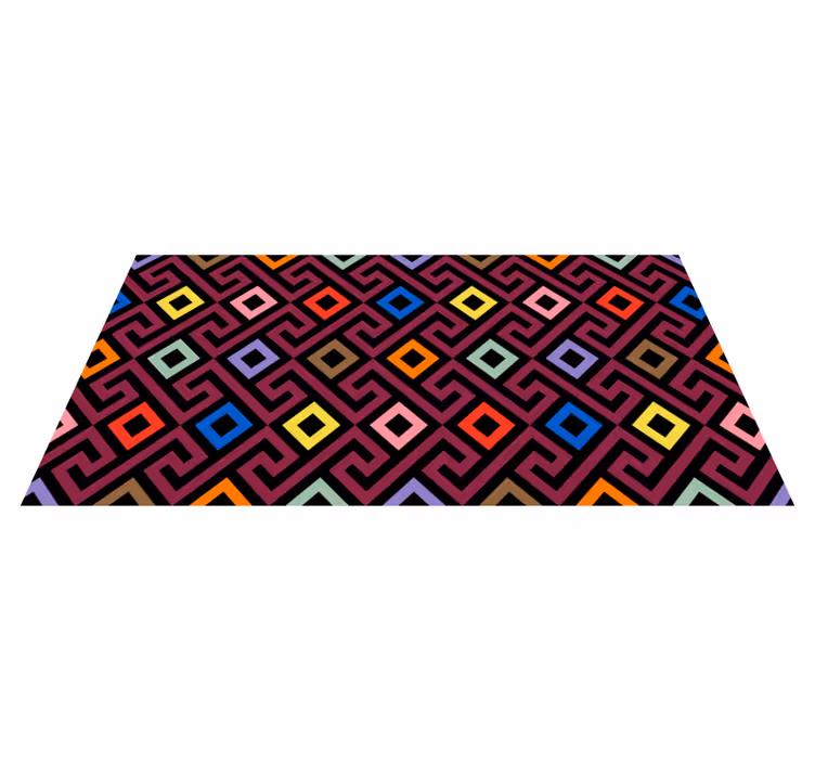 Canlı stil geometrik pvc halı - TenStickers
