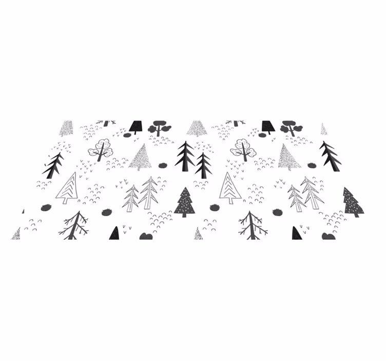 Ağaç deseni iskandinav pvc halı - TenStickers