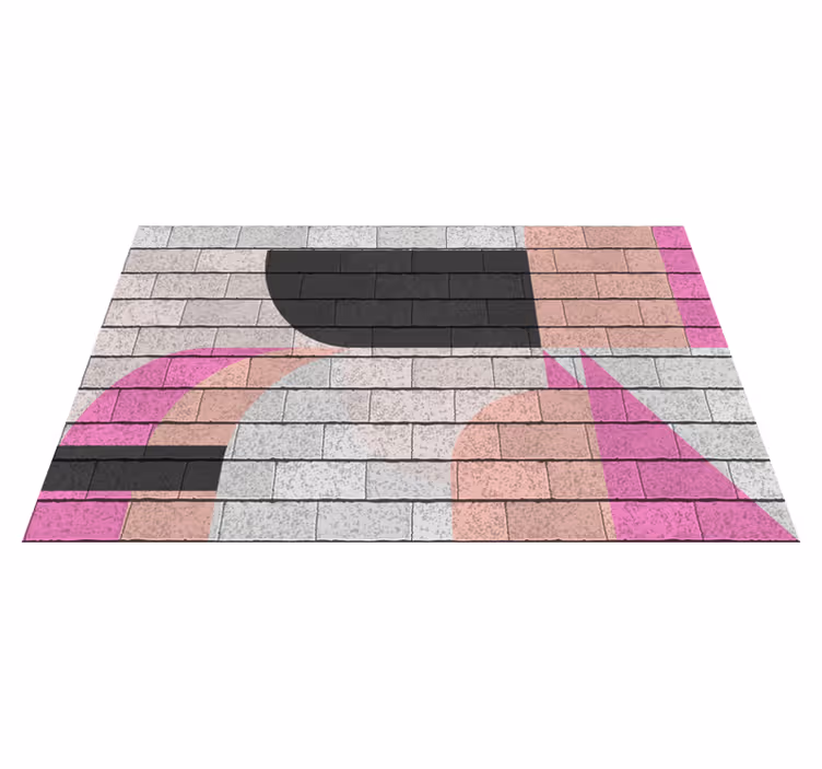 Kavramsal renk segmentleri geometrik pvc halı - TenStickers