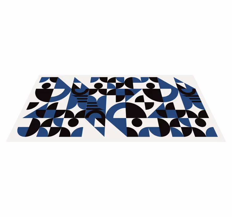 Mavi ve siyah bulmaca kentsel tasarım kilim - TenStickers