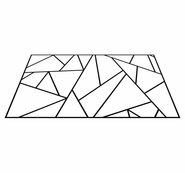 Siyah geometrik çizgi minimalist zemin vinil mat - TenStickers