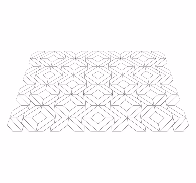 Beyaz japonya geometrik desen vinil halı - TenStickers