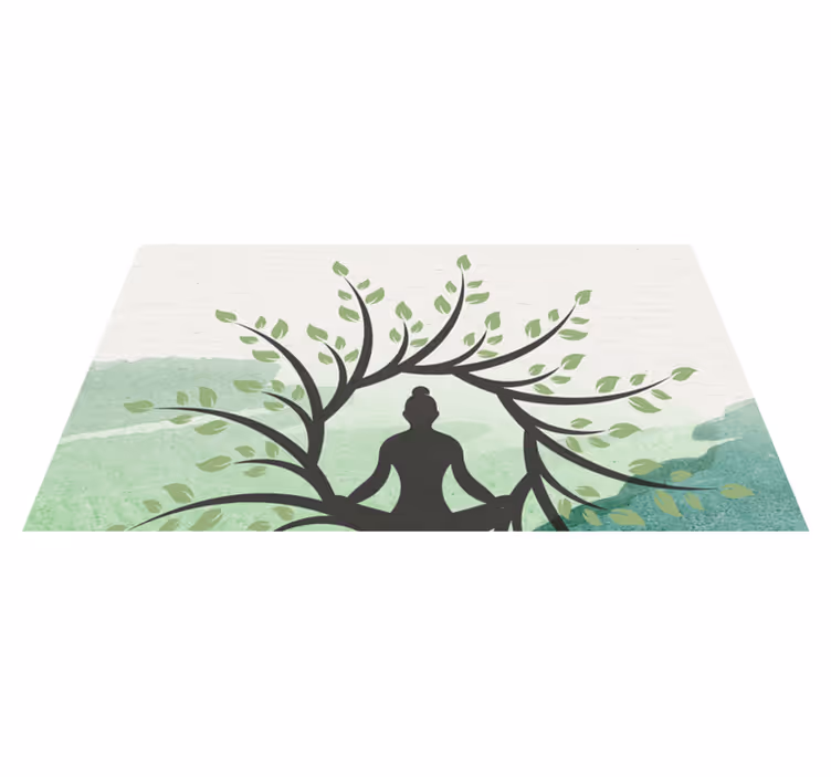 Meditasyon ağacı tasarımı doğa pvc halı - TenStickers